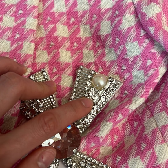 NWT AREA Deco bow slit cropped blazer - Picture 9 of 14